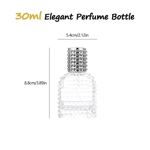 2 Piezas Botellas de Perfume Atomizador Perfume Recargable Portátil Botella Vacío Pulverizador Perfume Recargable Cristal Botella de Perfume de Piña Oval para Uso Doméstico Viajes cosméticos, 30ml